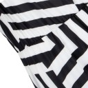 Robe longue noire et blanche à imprimé pour femme 2