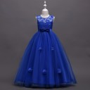 Robe longue pour fille avec fleurs et nœud J2901 13