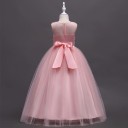 Robe longue pour fille avec fleurs et nœud J2901 2