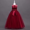 Robe longue pour fille avec fleurs et nœud J2901 3