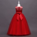 Robe longue pour fille avec fleurs et nœud J2901 4