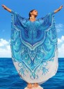 Robe maxi d'été bleue 2