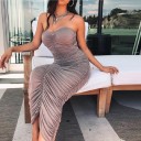 Robe midi extensible sans bretelles 1