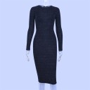 Robe midi scintillante pour femmes noire 5