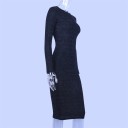 Robe midi scintillante pour femmes noire 6