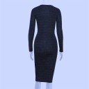 Robe midi scintillante pour femmes noire 7