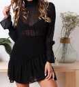 Robe mini à col roulé avec volants 2