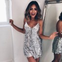 Robe mini argentée avec des paillettes 7