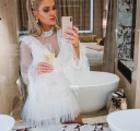 Robe mini en tulle blanche 1