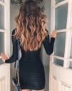 Robe mini femme à manches longues A2798 4