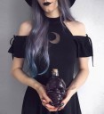 Robe mini gothique noire 2