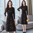 Robe noire à fleurs pour femmes 1