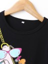 Robe noire pour fille avec imprimé 3