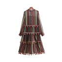 Robe rayée avec pompons 1