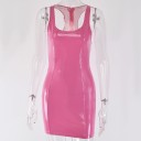 Robe sexy en simili cuir pour femmes 5