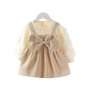 Robes d'été pour filles avec manches longues en tulle décoratif et nœud avec décolleté rond pour les tout-petits, pour les célébrations et le port quotidien 2