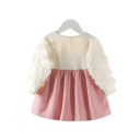 Robes d'été pour filles avec manches longues en tulle décoratif et nœud avec décolleté rond pour les tout-petits, pour les célébrations et le port quotidien 3