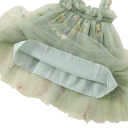 Robes d'été pour petites filles à bretelles avec volants et broderie florale et jupe en tulle pour les plus petits pour l'été, les célébrations et les photos, vertes 4