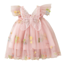 Robes de princesse d'été pour filles avec ailes de papillon et broderie de fleurs en tulle pour les tout-petits, pour les célébrations et les séances photo 3