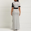 Robes longues noires et blanches à pois pour femmes 1