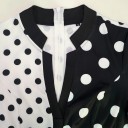 Robes longues noires et blanches à pois pour femmes 2