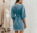 Robes mini femmes avec broderie 3