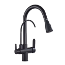 Robinet de cuisine filtrant pivotant à 360° avec bec extractible 3 modes de mélange d'eau chaude et froide, dimensions 34x11,5 cm 7