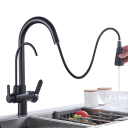 Robinet de cuisine filtrant pivotant à 360° avec bec extractible 3 modes de mélange d'eau chaude et froide, dimensions 34x11,5 cm 3