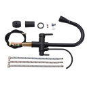 Robinet de cuisine filtrant pivotant à 360° avec bec extractible 3 modes de mélange d'eau chaude et froide, dimensions 34x11,5 cm 6