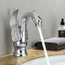Robinet de lavabo design cygne monocommande hauteur 18,5 cm largeur 14 cm robinet sur pied pour lavabo de salle de bain 2