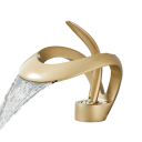 Robinet de lavabo en laiton avec sortie en cascade monocommande hauteur 15 cm largeur de sortie 9 cm robinet sur colonne pour lavabo de salle de bain 4