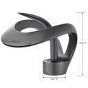 Robinet de lavabo en laiton avec sortie en cascade monocommande hauteur 15 cm largeur de sortie 9 cm robinet sur colonne pour lavabo de salle de bain 6