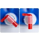 Robinet de vidange pour bidon 86,6 mm filetage 60 mm plastique rouge et blanc vanne pour récipients de 15 à 60 litres pour eau et liquides 8
