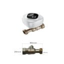 Robinet intelligent DN20 avec Wi-Fi 88 x 25 x 25 mm en laiton pression 1,6 MPa diamètre 13 mm blanc à commande à distance et fermeture de l'eau 2