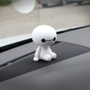 Robot dibujado Baymax con cabeza temblorosa Figura blanca Decoración para coche Adorno de interior Figura coleccionable adorable 5