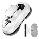 Robot nettoyeur de vitres avec télécommande 5600Pa Aspirateur Deux disques rotatifs 8x chiffon Corde de sécurité Câble de 1,5 m + 4 m 1