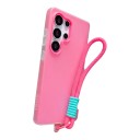 Robustt cover til Samsung Galaxy A55 5G med håndledsrem i fast længde og rund karabinhage Forstærkede hjørner Forhøjet ramme omkring kameraet 5