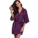 Rochie de baie din imitație de mătase Rochie elegantă ușoară cu legare în talie cu șnur Poliester delicat pentru purtare 13