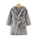 Rochie de baie unisex din fleece cu legare cu șnur din poliester, într-o singură culoare, cu inscripția Dream, rochie moale și călduroasă 2