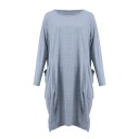 Rochie de damă cu buzunare monocrom 4