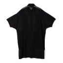 Rochie de damă neagră, tip cămașă, cu croială liberă și mânecă scurtă, imprimare colorată cu portrete feminine, aplicații din dantelă, bumbac 3