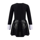 Rochie de dans pentru fete în stil frac cu paiete și papion Costum cu mâneci lungi din poliester pentru jazz, step și spectacole pe scenă 5