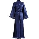 Rochie de noapte cu dantelă Rochie de noapte elegantă și ușoară cu strălucire de mătase Legare cu șnur Rochie de noapte luxoasă 9