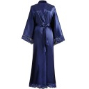 Rochie de noapte cu dantelă Rochie de noapte elegantă și ușoară cu strălucire de mătase Legare cu șnur Rochie de noapte luxoasă și confortabilă din poliester moale 9