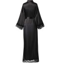 Rochie de noapte cu dantelă Rochie de noapte elegantă și ușoară cu strălucire de mătase Legare cu șnur Rochie de noapte luxoasă și confortabilă din poliester moale 3