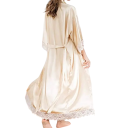 Rochie de noapte cu dantelă Rochie de noapte elegantă și ușoară cu strălucire de mătase Legare cu șnur Rochie de noapte luxoasă 4