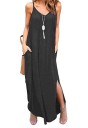 Rochie de o singură culoare cu fantă 6