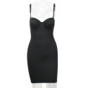 Rochie de slăbire pentru femei cu cupe push-up Rochie elastică fără sudură Rochie modelată deasupra genunchiului pentru o rochie bodycon 1