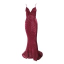 Rochie lungă cu paiete pentru femei 4