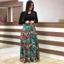 Rochie lungă de damă cu fustă colorată 7
